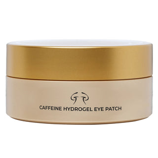 A container of my Geisha Caffeine Hydrogel Eye Patch with a beige body and a gold lid.
