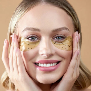 Lifestyle image of green tea eye patch from my Geisha UK – Korean eye care product