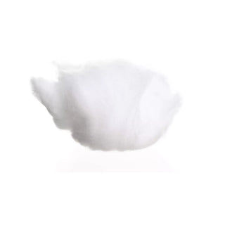 Close-up of a white lather swatch for my Geisha Sakura bath and shower gel on a white background